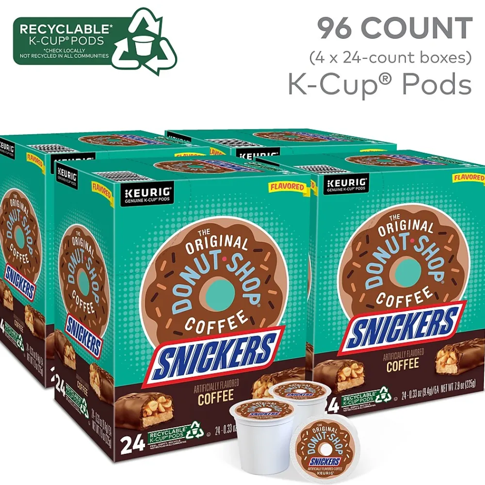 The Original Donut Shop Snickers Coffee Keurig® K-Cup® Pods, Light Roast, 96/Carton (5000367239CT)