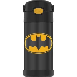 Thermos FUNtainer Batman Stainless Steel Vacuum Insulated Water Bottle, 12 oz., black (THRF4100BM6)