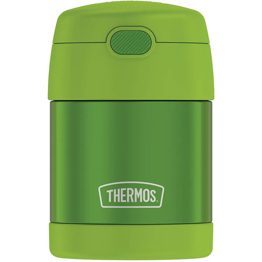 Lunch Totes & Water Bottles|Thermos FUNtainer Stainless Steel Vacuum-Insulated Food Jar, 10-Oz., Lime (F3100LM6)