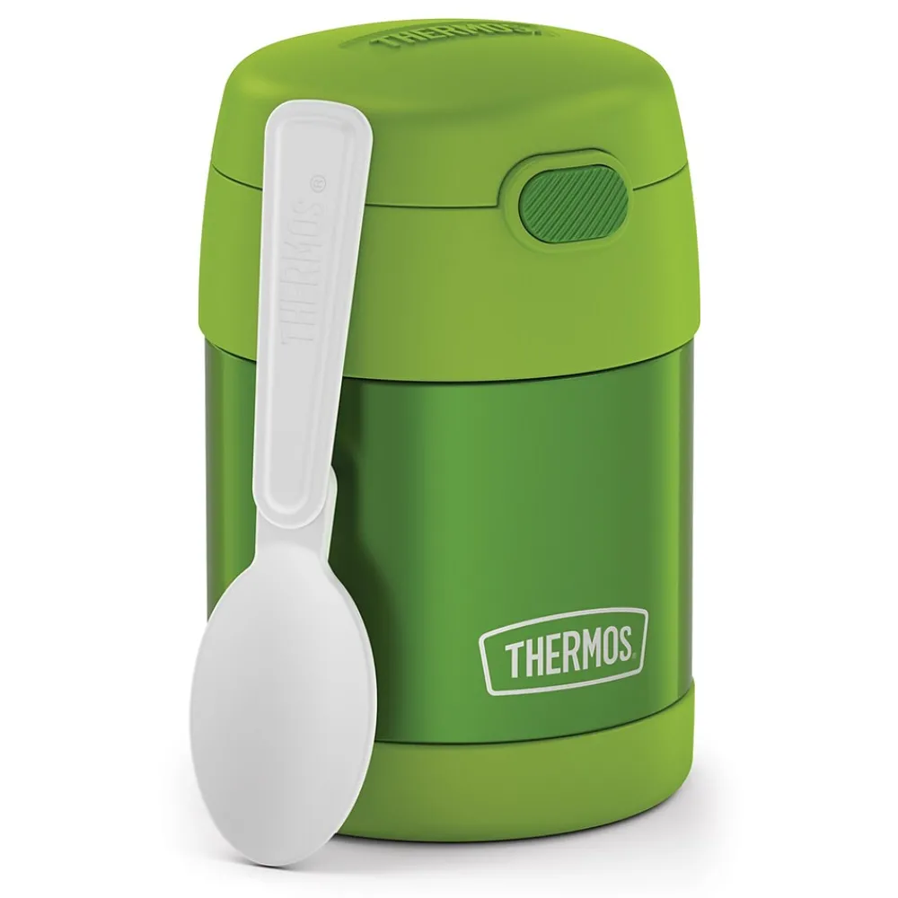 Lunch Totes & Water Bottles|Thermos FUNtainer Stainless Steel Vacuum-Insulated Food Jar, 10-Oz., Lime (F3100LM6)