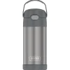 Thermos FUNtainer Stainless Steel Vacuum Insulated Water Bottle, 12 oz., Gray (THRF4100CH6)