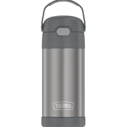 Thermos FUNtainer Stainless Steel Vacuum Insulated Water Bottle, 12 oz., Gray (THRF4100CH6)