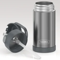 Thermos FUNtainer Stainless Steel Vacuum Insulated Water Bottle, 12 oz., Gray (THRF4100CH6)