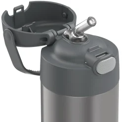 Thermos FUNtainer Stainless Steel Vacuum Insulated Water Bottle, 12 oz., Gray (THRF4100CH6)