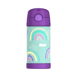 Thermos FUNtainer Stainless Steel Vacuum Insulated Water Bottle, 12 oz., Multicolor (F4103NLA6ST)