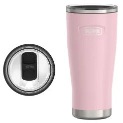 Icon Stainless Steel Vacuum Insulated Tumbler with Slide Lock, 24 oz., Sunset Pink (IS1122SP4)<Thermos Best