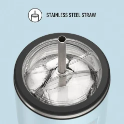 Icon Stainless Steel Vacuum Insulated Tumbler with Straw, 24 oz., Glacier (IS1112GC4)<Thermos New