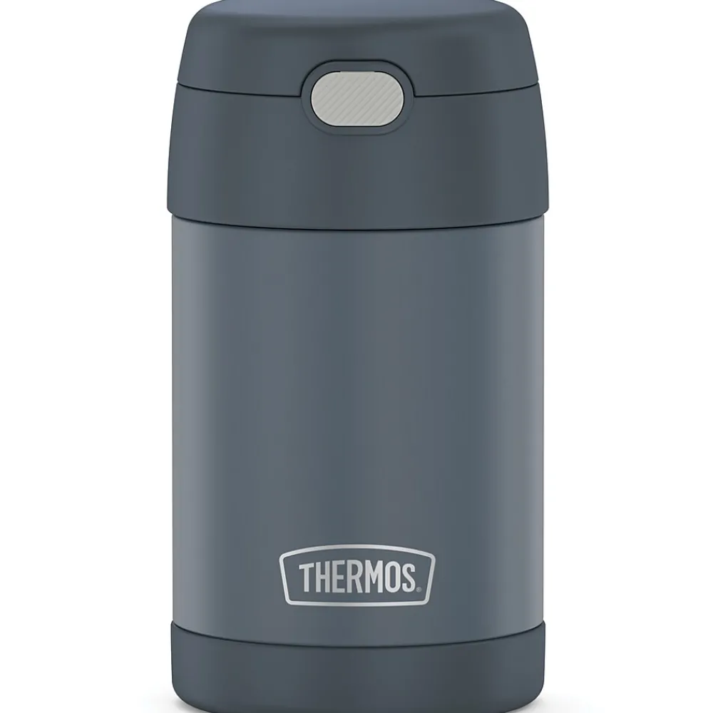 Lunch Totes & Water Bottles|Thermos 16-Ounce FUNtainer Vacuum-Insulated Stainless Steel Food Jar with Folding Spoon, Stone Slate (F31101SL6)