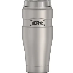 16-Ounce Stainless King Vacuum-Insulated Stainless Steel Travel Tumbler, Matte Steel (SK1005MSTRI4)<Thermos Hot
