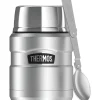 Stainless King Vacuum-insulated Food Jar With Folding Spoon, 16oz, Silver (THR3000STTRI4)<Thermos Hot