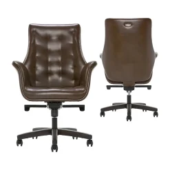 Office Chairs*Thomasville Furniture Brooks Ergonomic Bonded Leather Swivel Executive Chair, Brown (51493-BRN)