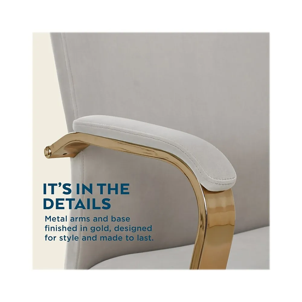 Ergonomic Chairs*Thomasville Furniture Jolie Ergonomic Fabric Swivel Desk Chair, (60068-LGRY) Light Gray