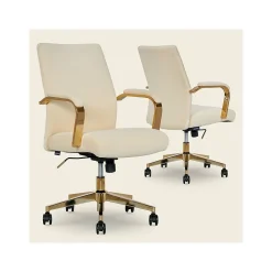 Ergonomic Chairs*Thomasville Furniture Jolie Ergonomic Fabric Swivel Desk Chair, (60068-CRM) Cream