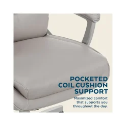 Ergonomic Chairs*Thomasville Furniture Josephine Ergonomic Bonded Leather Swivel Manager Chair, Gray (60071-LGRY) Light Gray
