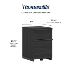 File Cabinets*Thomasville Furniture Latimer 2-Drawer Vertical File Cabinet, Pedestal, Burnt Ash, 20.8