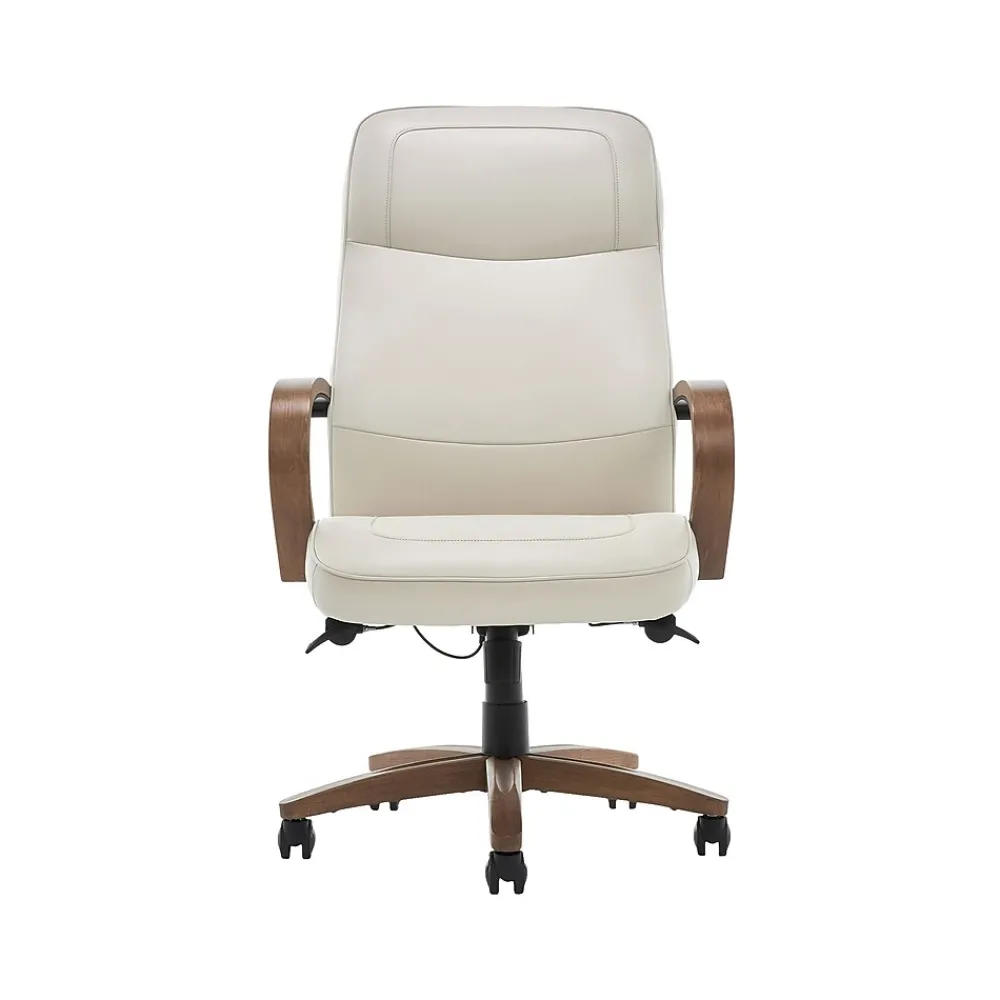 Office Chairs*Thomasville Furniture Lockhart Ergonomic Bonded Leather Swivel Executive Chair, Cream (51494-CRM)