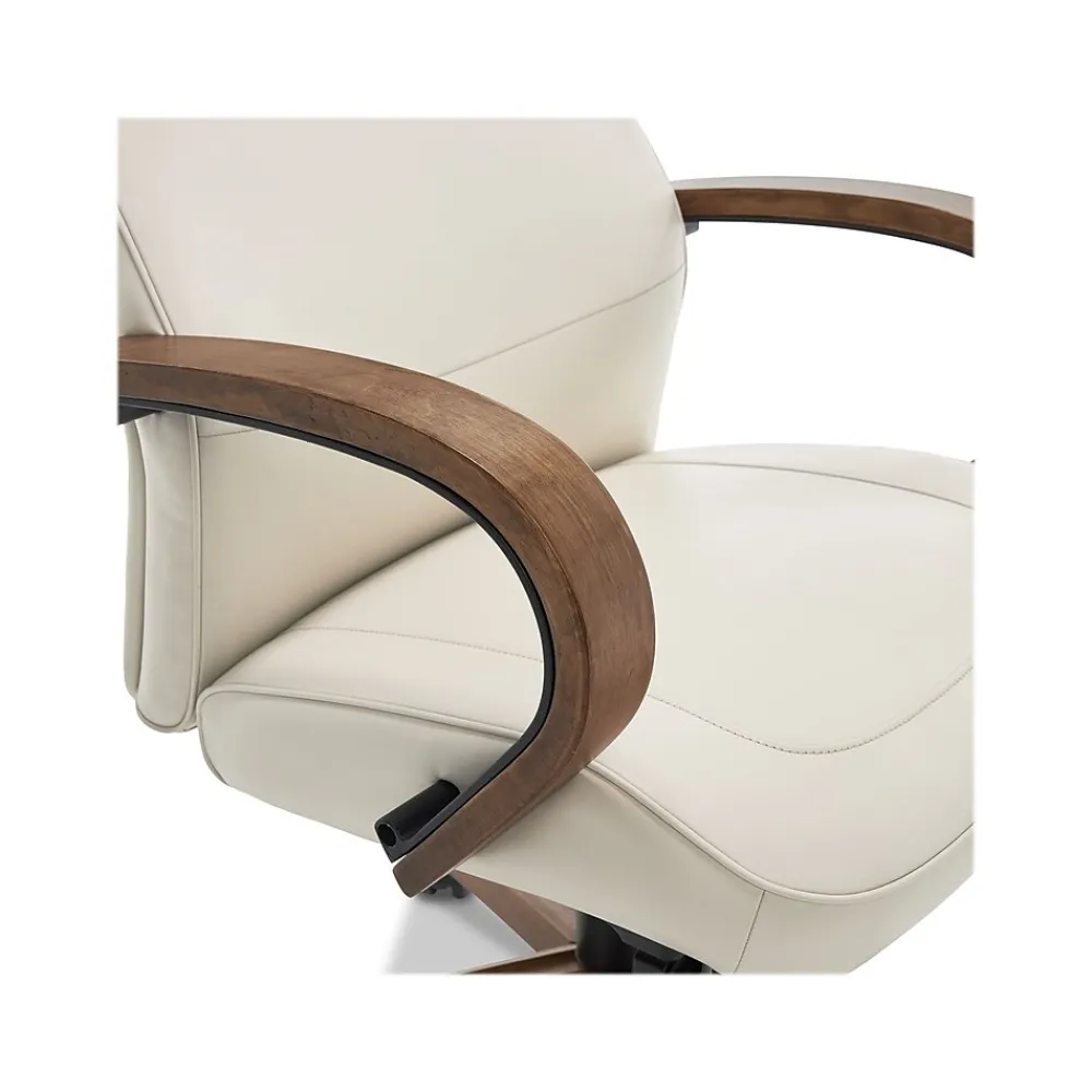 Office Chairs*Thomasville Furniture Lockhart Ergonomic Bonded Leather Swivel Executive Chair, Cream (51494-CRM)