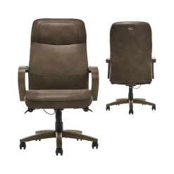 Office Chairs*Thomasville Furniture Lockhart Ergonomic Bonded Leather Swivel Executive Chair, Brown (51494-BRN)