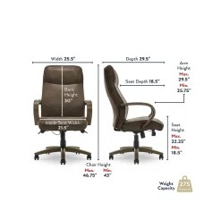 Office Chairs*Thomasville Furniture Lockhart Ergonomic Bonded Leather Swivel Executive Chair, Brown (51494-BRN)