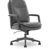 Office Chairs*Thomasville Furniture Upton Ergonomic Bonded Leather Swivel Manager Chair, Gray (51421-GRY)