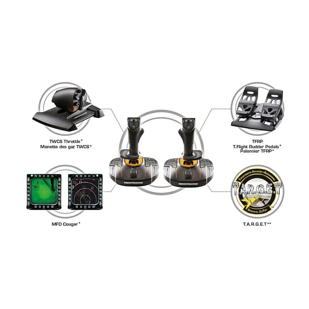 Thrustmaster T.16000M FCS Space Sim Duo 2960815 Joysticks for PC, Black/Yellow
