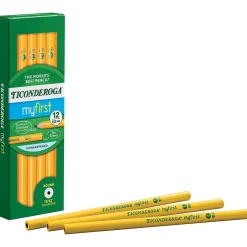 Pencils|Ticonderoga Beginners Wooden Pencil, 2.2mm, #2 Soft Lead, Dozen (13080)