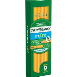 Pencils|Ticonderoga Beginners Wooden Pencil, 2.2mm, #2 Soft Lead, Dozen (13080)