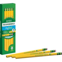 Pencils|Ticonderoga Beginners Wooden Pencil, 2.2mm, #2 Soft Lead, Dozen (X13308)
