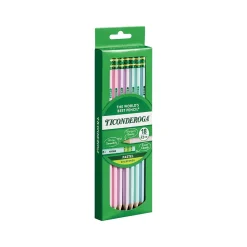 Pencils|Ticonderoga Pre-Sharpened Wooden Pastel Pencils, 2.2mm, #2 Soft Lead, 18/Pack (X13718)
