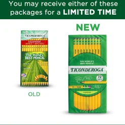 Pencils|Ticonderoga Pre-Sharpened Wooden Pencil, 2.2mm, #2 Soft Lead, 72/Pack (X13972)