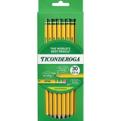 Pencils|Ticonderoga Pre-Sharpened Wooden Pencil, 2.2mm, #2 Soft Lead, 30/Pack (X13830X)