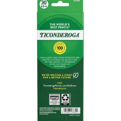 Pencils|Ticonderoga Pre-Sharpened Wooden Pencil, 2.2mm, #2 Soft Lead, 30/Pack (X13830X)