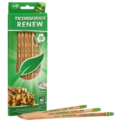 Pencils|Ticonderoga Renew Wooden Pencil, 0.7mm, #2 Medium Lead, 10/Pack, 6 Packs/Bundle (DIX96110-6)