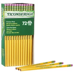 Pencils|Ticonderoga The World's Best Pencil Wooden Pencil, 2.2mm, #2 Soft Lead, 72/Pack (33904)