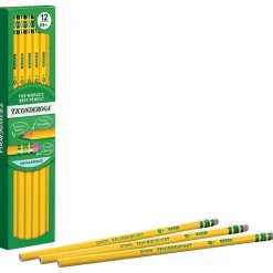 Pencils|Ticonderoga The World's Best Pencil Wooden Pencil, 2.2mm, #3 Hard Lead, Dozen (X13883X)