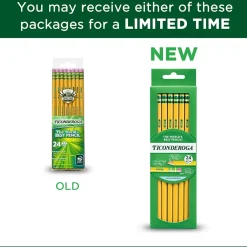 Pencils|Ticonderoga The World's Best Pencil Wooden Pencil, 2.2mm, #2 Soft Lead, 2 Dozen (X13924X)