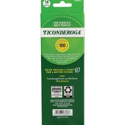 Pencils|Ticonderoga The World's Best Pencil Pre-Sharpened Wooden Pencil, 2.2mm, #2 Soft Lead, 18/Pack (X13818X)