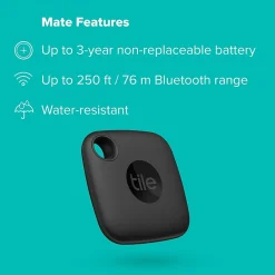 Tile Mate Life360 Bluetooth Tracke, Black (RE-44001)<Tile by Life360 Outlet