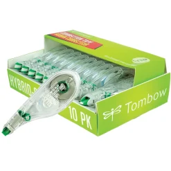 Correction & White-Out|Tombow MONO Hybrid Style Correction Tape, White, 10/Pack (68721)