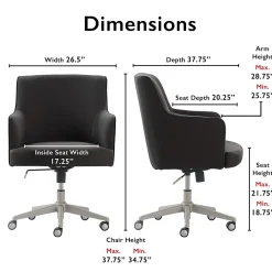 Office Chairs*Tommy Hilfiger Belmont Ergonomic Twill Swivel Executive Chair, Gray (CHR10061B)