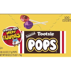 Tootsie Roll Pops Lollipops, Assorted Flavors, 60 oz., 100 Pieces (TOO508)