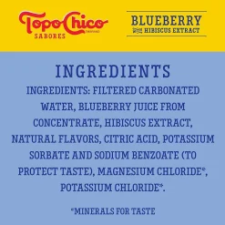 Topo Chico Sabores Blueberry Hibiscus Sparkling Water, 12 oz., 8 Cans/Pack (412570)