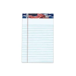 Notepads|TOPS American Pride Notepads, 5" x 8", Narrow Ruled, White, 50 Sheets/Pad, 12 Pads/Pack (TOP 75101)