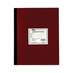 Notebooks|TOPS Computation Notebooks, 9.5" x 11.75", Quad, 75 Sheets, Red (35126)