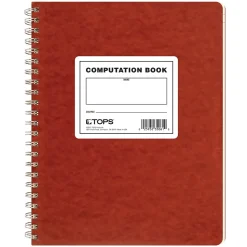 Notebooks|TOPS Computation Notebooks, 9.5" x 11.75", Graph Ruled, 76 Sheets, Red (35061)