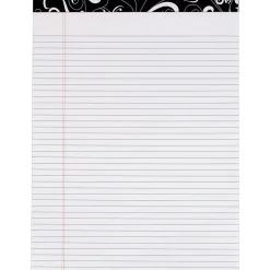 Notepads|Staples TOPS® Designer Narrow Ruled Pads; Black/White