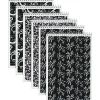 Notepads|TOPS Designer Steno Pads, 6" x 9", Gregg Ruled, Black/White, 80 Sheets/Pad, 6 Pads/Pack (80230)