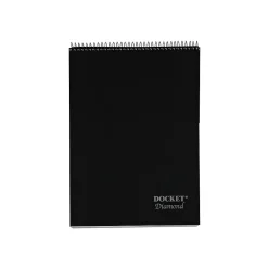 Notepads|TOPS Docket Diamond Notepad, 8.5" x 11.75", Wide Ruled, Black, 60 Sheets/Pad (TOP 63978)
