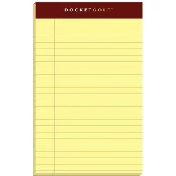 Notepads|TOPS Docket Gold Notepads, 5" x 8", Canary, 50 Sheets/Pad, 12 Pads/Pack