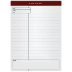 Notepads|TOPS Docket Gold Notepads, 8.5" x 11.75", Quad, White, 40 Sheets/Pad, 4 Pads/Pack (TOP 77102)